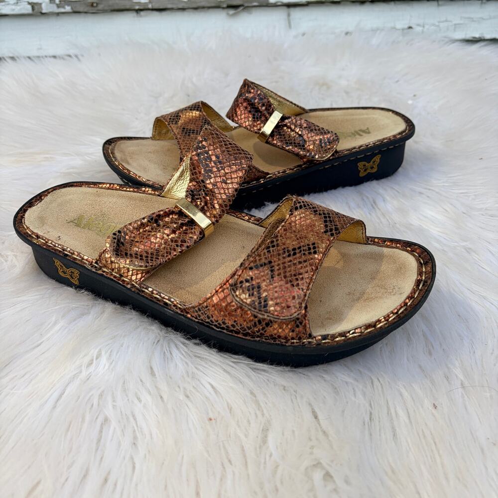 Alegria Sandals Womens EU 42 US 11.5-2 Leather Floral Cushion Comfort Adjustable